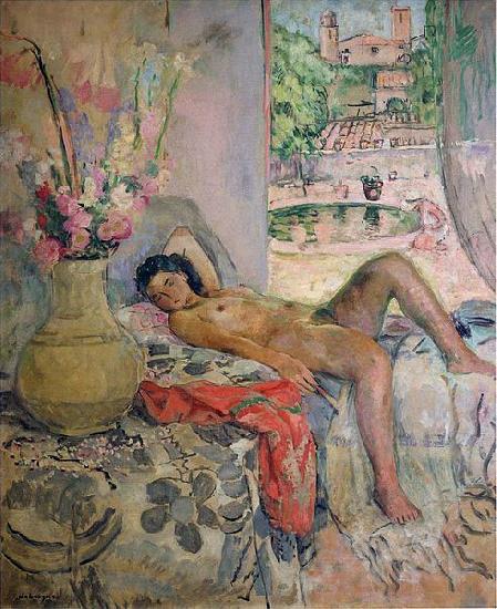Henri Lebasque Prints Nude portrait by Henri Lebasque, oil on canvas. Courtesy of The Athenaeum Norge oil painting art